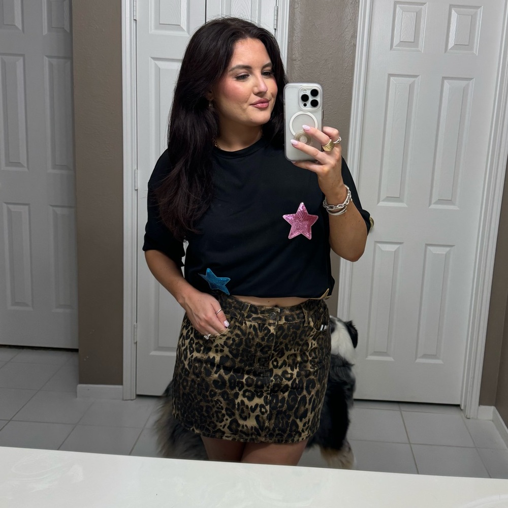 Sequin Star Pattern tshirt